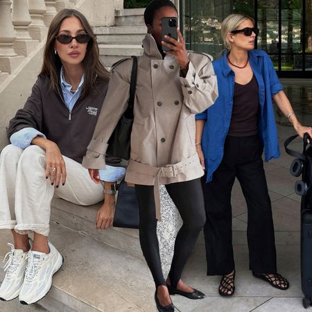 Influencers wearing travel outfits